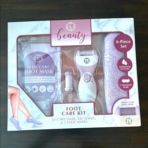 6 Pieces Beauty L Foot Care Kit - Electric Filer, Gel Socks, & 2 Foot Masks